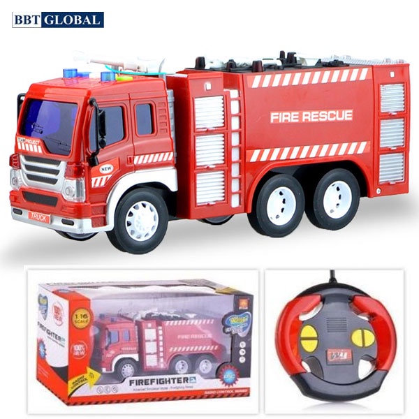 Mô hình đồ chơi xe cứu hỏa, xe môi trường, xe công trường, xe cứu hộ có đèn và nhạc BBTGlobal