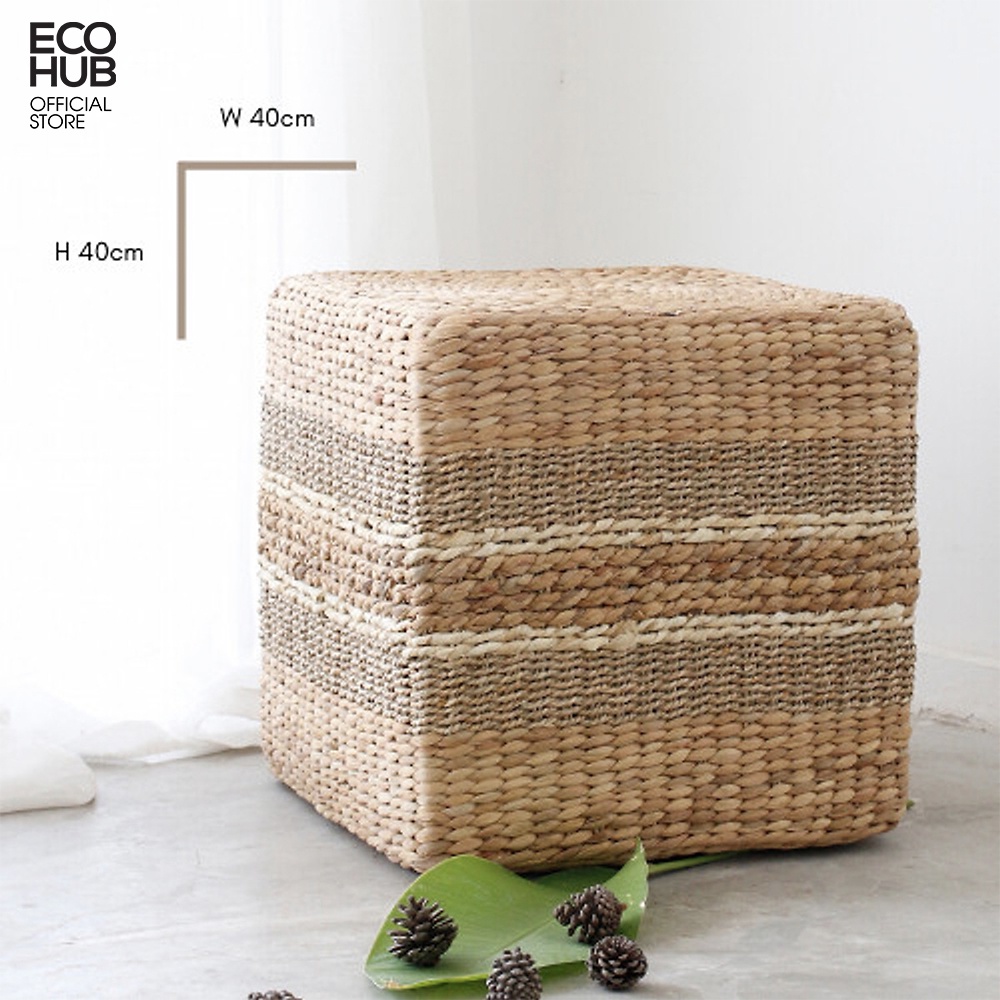 Đôn lục bình hình vuông, kẻ sọc ECOHUB, kích thước 40x40cm