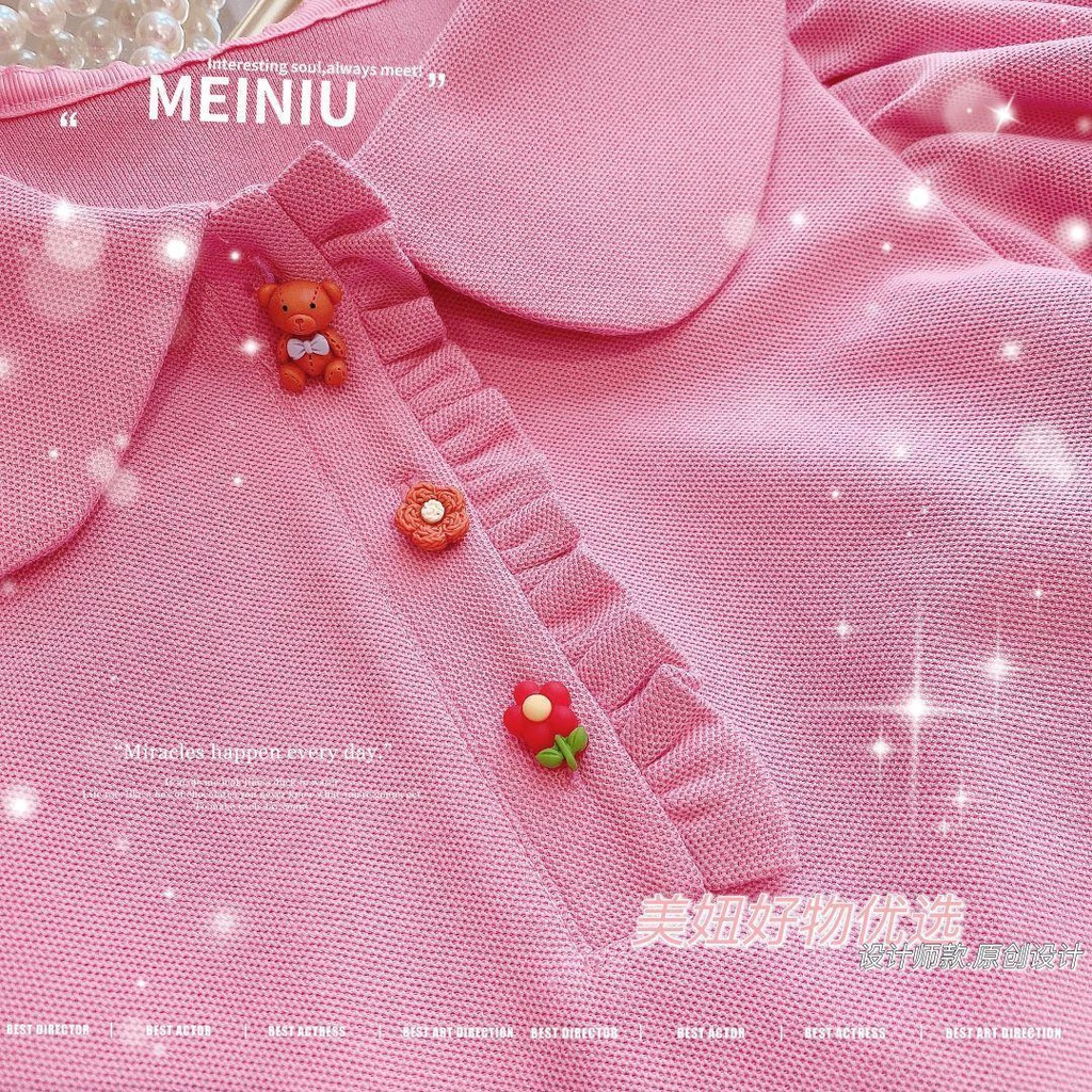 Set Áo POLO Màu Hồng + Quần Short Thời Trang Mùa Hè Cho Bé Gái