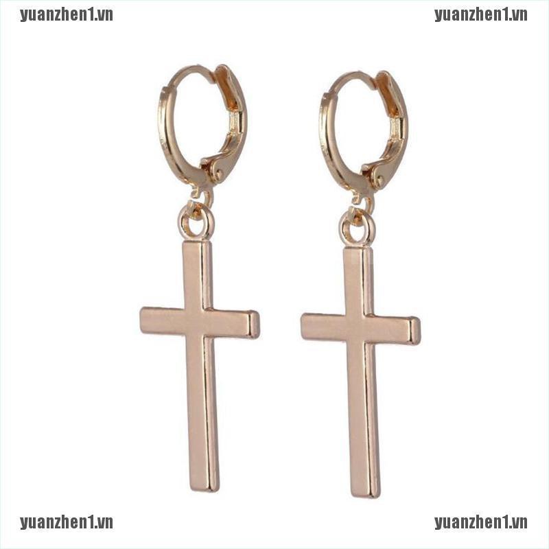 [YUANZHEN1] Bông Tai Hình Thánh Giá Phong Cách Punk Dành Cho Nữ