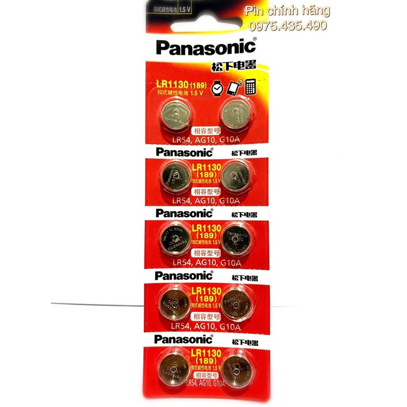 Pin LR1130 / 189 / AG10 Panasonic Alkaline Vỉ 10 Viên