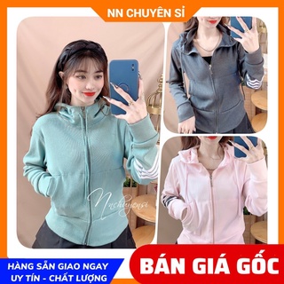 Áo khoác chống nắng nữ có nón chất thun gân tăm mềm co giãn lên phom ôm dáng phối sọc dễ thương TP116