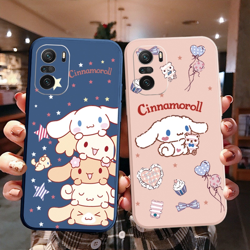 Ốp Điện Thoại Cạnh Vuông In Hình Cinnamoroll Cho Xiaomi Redmi Note 10 Pro 9S 9A POCO X3 NFC M3 Pro 5G