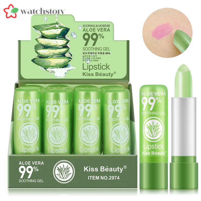 Son môi chiết xuất lô hội Kiss Beauty chống nước lên màu đẹp mắt