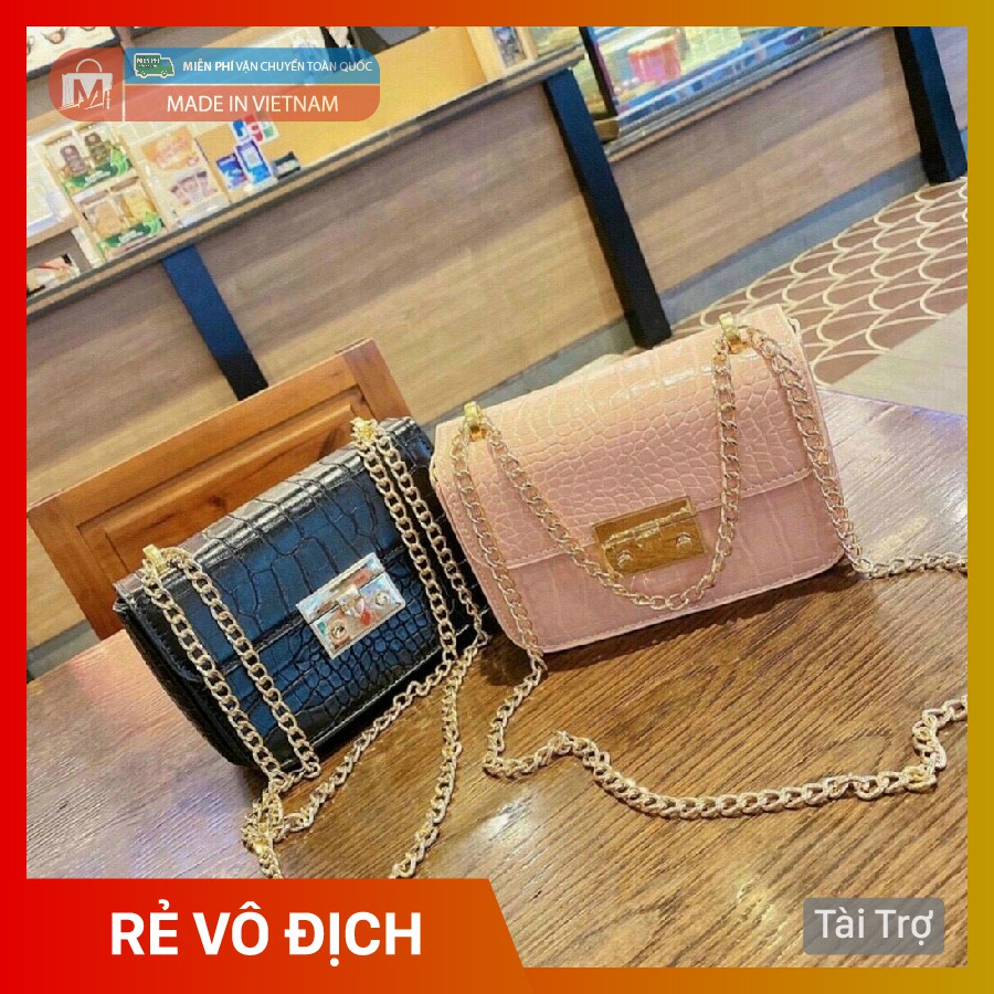 Túi Xách Nữ ❤️𝙁𝙍𝙀𝙀𝙎𝙃𝙄𝙋❤️ Túi xách 𝗞𝗵𝗼́𝗮 𝗡𝘂́𝗶 Full xích vân cá sấu _MBAGSHOP