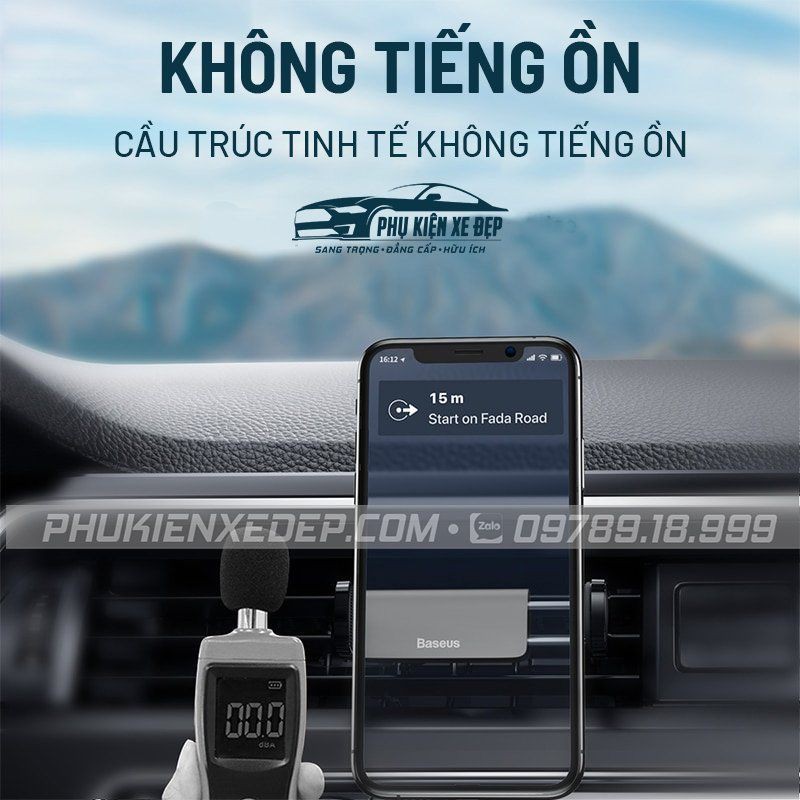 Giá đỡ điện thoại ô tô ⚡FREESHIP⚡ Baseus kẹp cửa gió | Thiết kế hợp kim sang trọng, nhỏ gọn chắc chắn