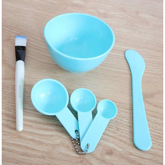 Bộ chén cọ khuấy trộn đắp mặt nạ bột - 6 món