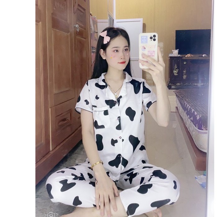 Đồ Bộ Ngủ Nam Nữ CD Cộc Tay Quần Dài Dễ Thương Mùa Hè Thu Chất Mát Nhiều Hoạ Tiết Đẹp E3