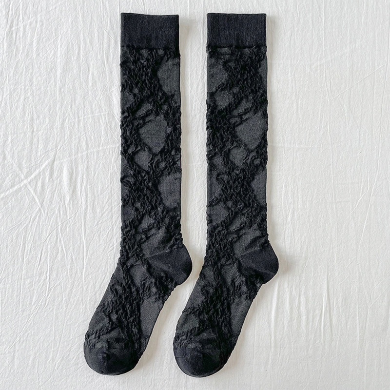 Xiangbao Vớ Lửng Bằng Cotton Lưới Mỏng Màu Trơn Họa Tiết Kẻ Sọc Caro Phong Cách Lolita Mùa Hè Cho Nữ