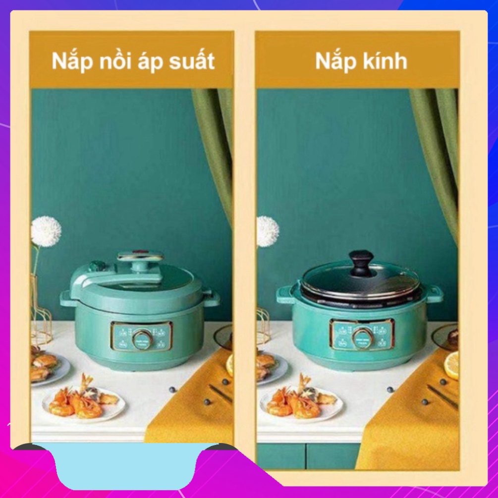 Nồi áp suất điện đa năng Nineshield 4L chính hãng, nấu lẩu, nấu cháo, nấu cơm, ninh xương, chiên xào giathai92