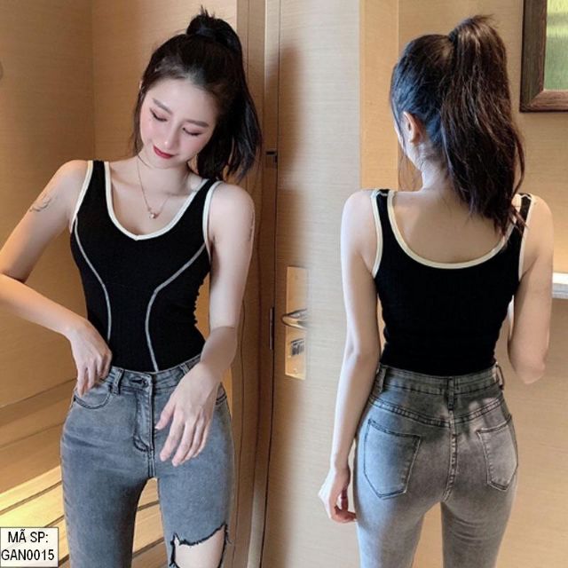 ( Hàng Mới về) Áo 3 lỗ có đệm ngực tạo eo siêu đẹp có túi zip sang chảnh