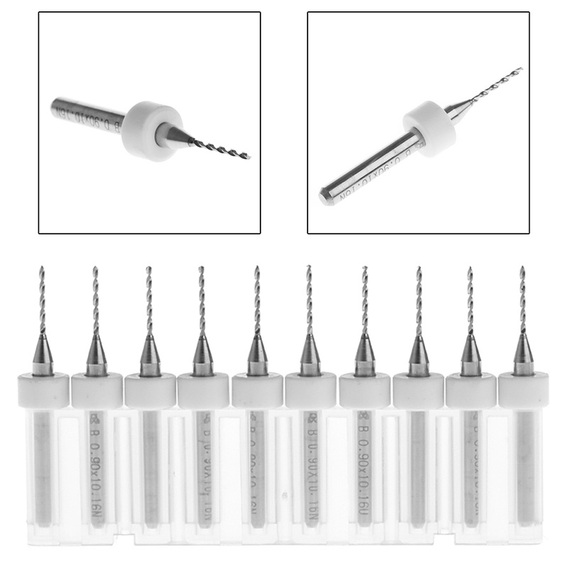 Set 10 Mũi Khoan Xoắn Ốc 0.9mm Chuôi 1 / 8 &quot;Chuyên Dụng Bits