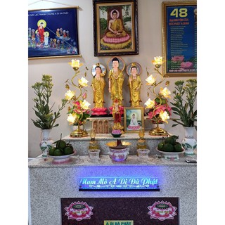 Chữ điện : NAM MÔ A DI ĐÀ PHẬT- hoa văn dưới - treo tường