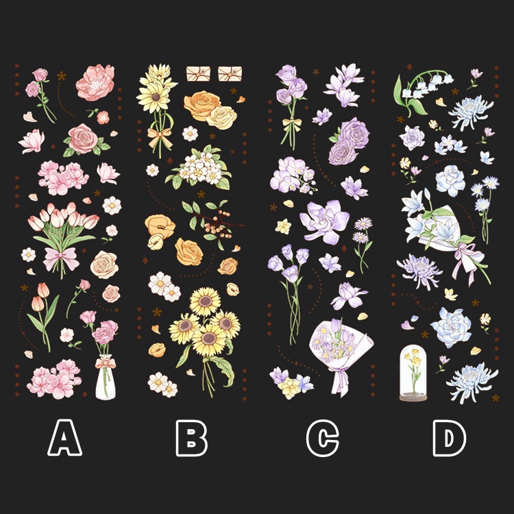 1 Sticker Dán Tường Hình Khu Vườn Bốn Mùa Dùng Trang Trí Sổ Tay