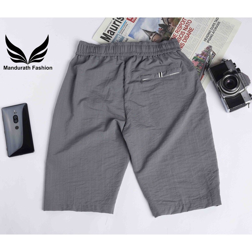 Quần đùi nam,Quần short nam dáng lửng vải đũi QD03
