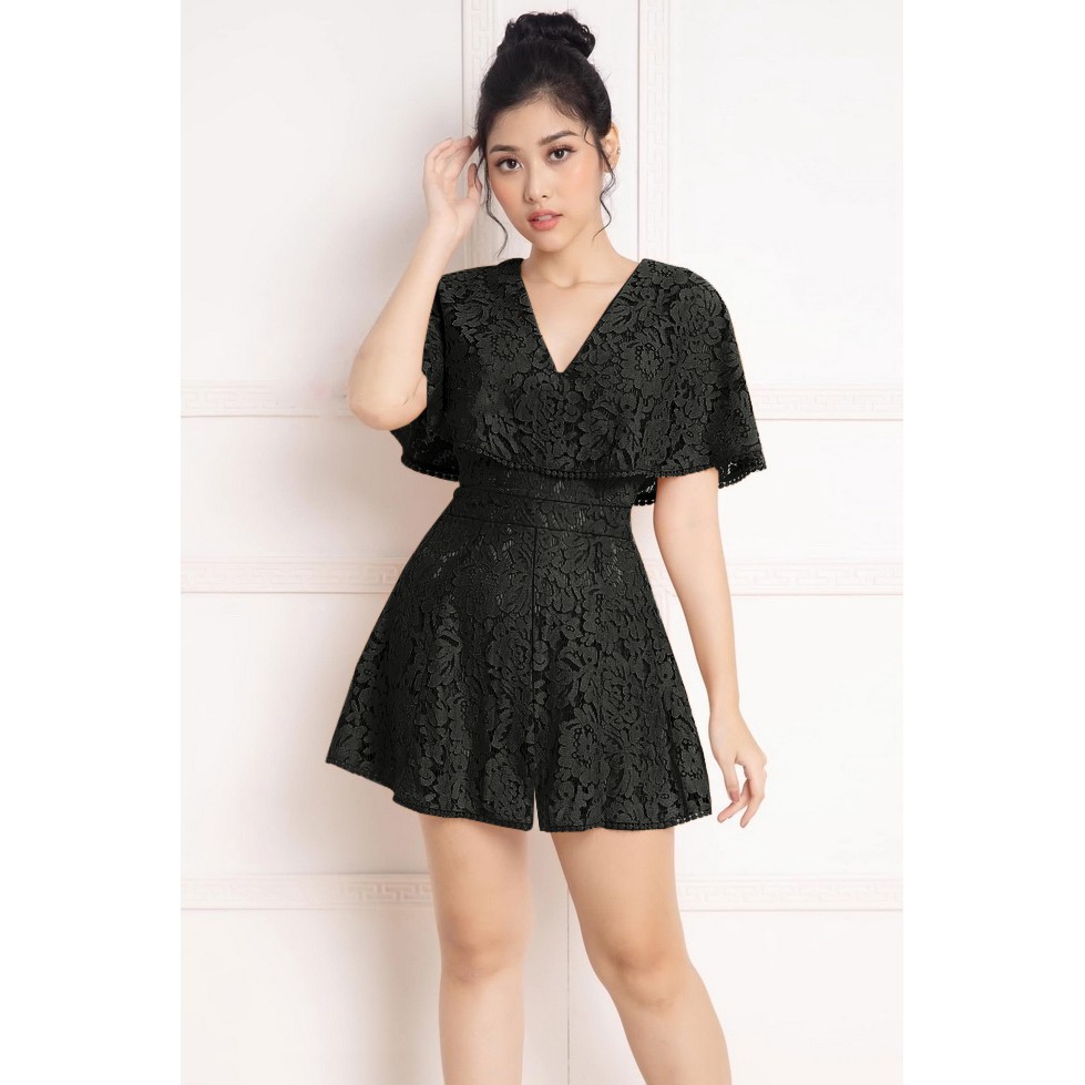 Jumpsuit Ngắn 💥FREESHIP💥 Jum ren cổ tim tay ngắn siêu xinh TJ1065