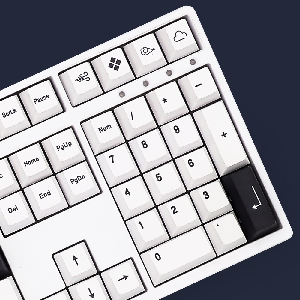 BOW Keycap Minimalist White Keycaps Bộ Phím Rời PBT Màu Trắng Tối Giản In Họa Tiết cherry Profile diy