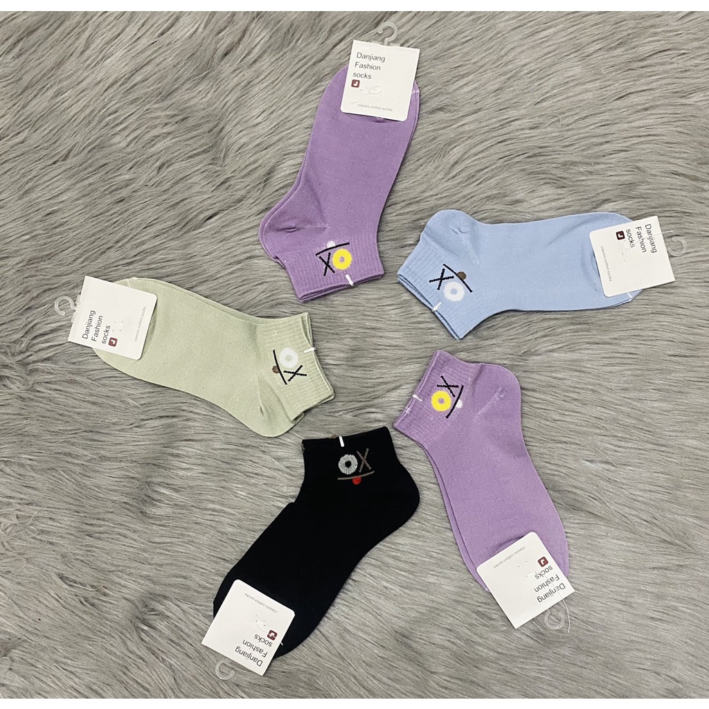 Combo 5 đôi vớ nữ hình cổ lửng , thun COTTON 100%,  giao nhiều hình và màu giao ngẫu nhiên , ảnh thật