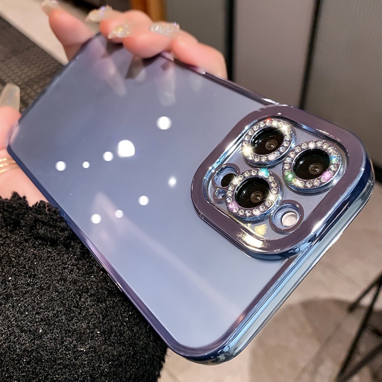 Ốp Điện Thoại Silicon Dẻo Trong Suốt Đính Đá Lấp Lánh 6D Bảo Vệ Camera Cho iPhone 13 Pro MAX 12 Pro 11 Pro MAX