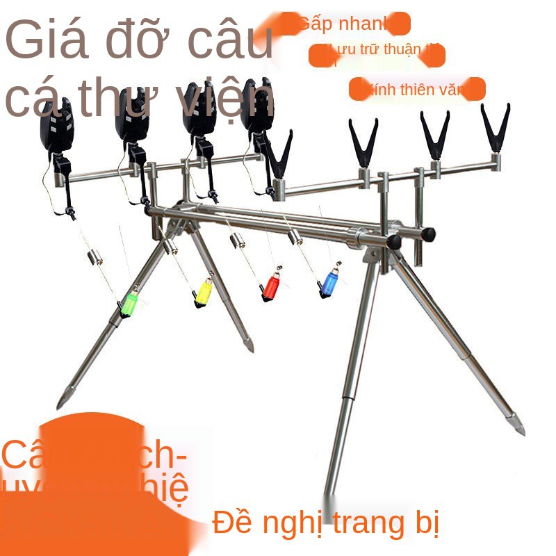 Cột câu cá đa năng mới Giá đỡ biển bằng hợp kim nhôm Thư viện phong cách Châu Âu cần ném dài báo động cực