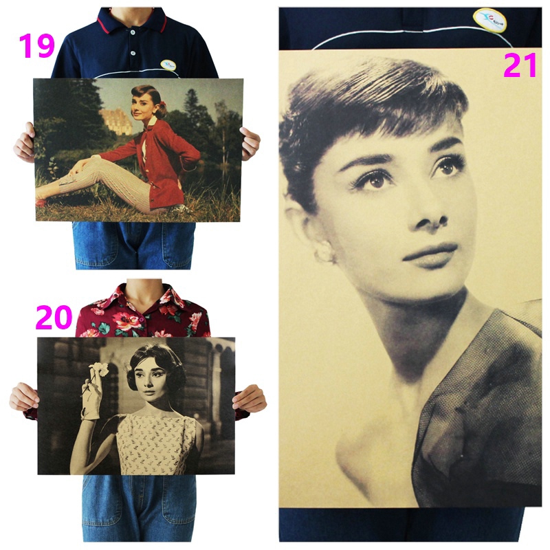 Poster Hình Nữ Diễn Viên Audrey Hepburn Phong Cách Retro
