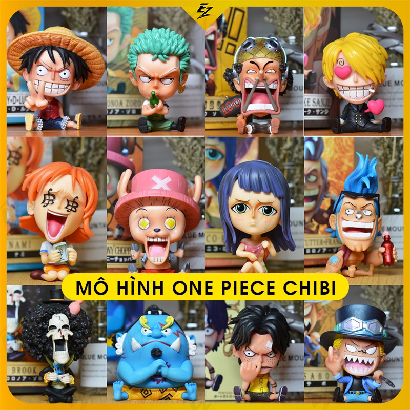 Mô Hình One Piece Chibi - Set 12 Nhân Vật Băng Hải Tặc Mũ Rơm