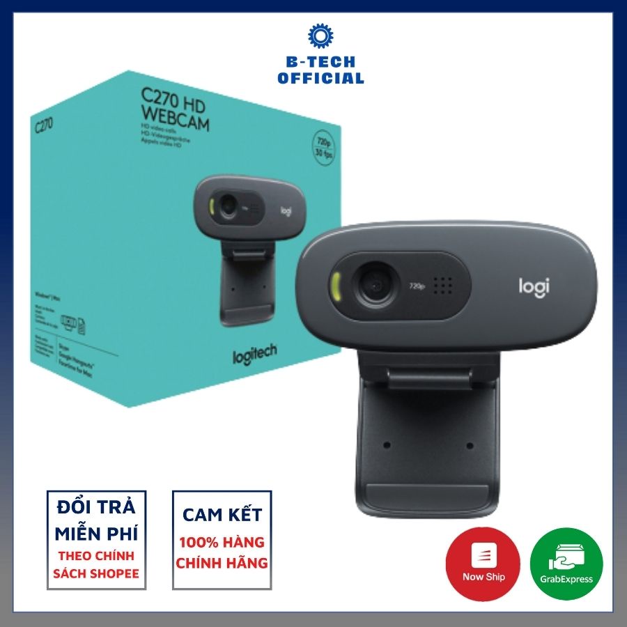 Webcam Máy Tính Logitech C270 Video Trực Tuyến 720P, Tích Hợp Chống Ồn