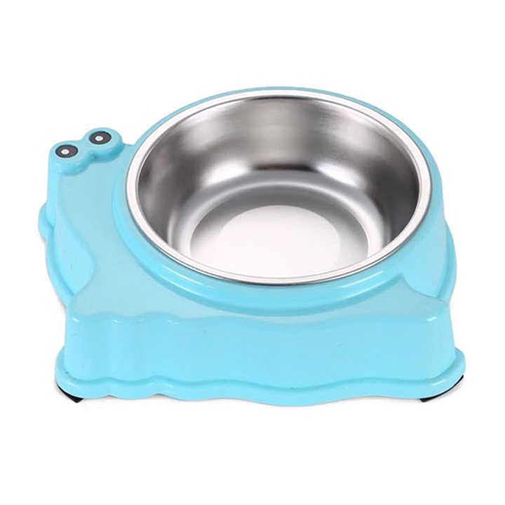 Bát ăn inox cho chó mèo hình con ốc sên Kún Miu chất liệu Nhựa và Inox