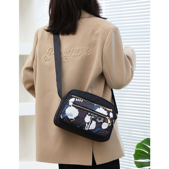 Túi xách, túi đeo chéo nữ vải dù oxford mềm mại, chống thấm nước cao cấp size 26cm TUI-100