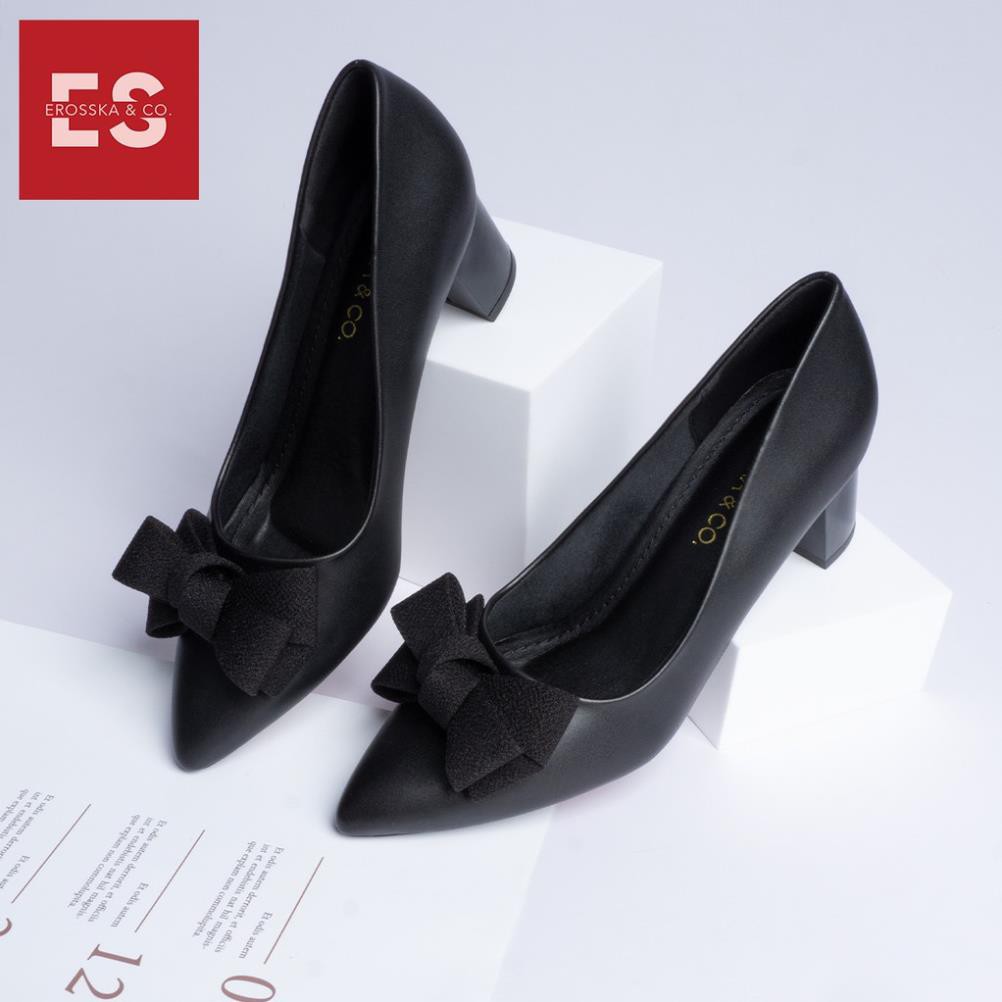 Giày cao gót Eroska thời trang mũi nhọn đính nơ điệu đà kiểu dáng cơ bản cao 5cm màu kem [HÀNG CAO CẤP] | WebRaoVat - webraovat.net.vn