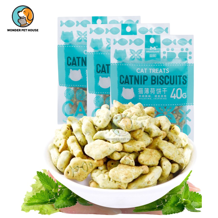 Snack Bánh Thưởng Cỏ Mèo Catnip Thơm Ngon Cho Mèo Gói 40g