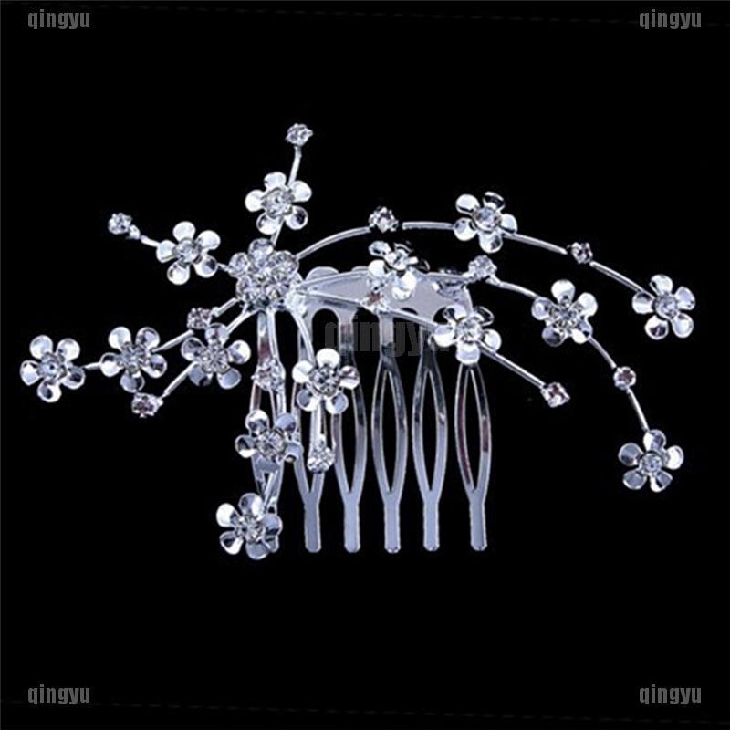 Trâm Hoa Đính Đá Cài Tóc Cô Dâu