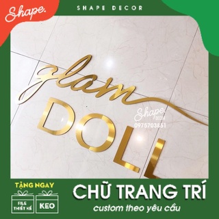 [ ảnh thật của shop ] Chữ ALu vàng gold dán tường