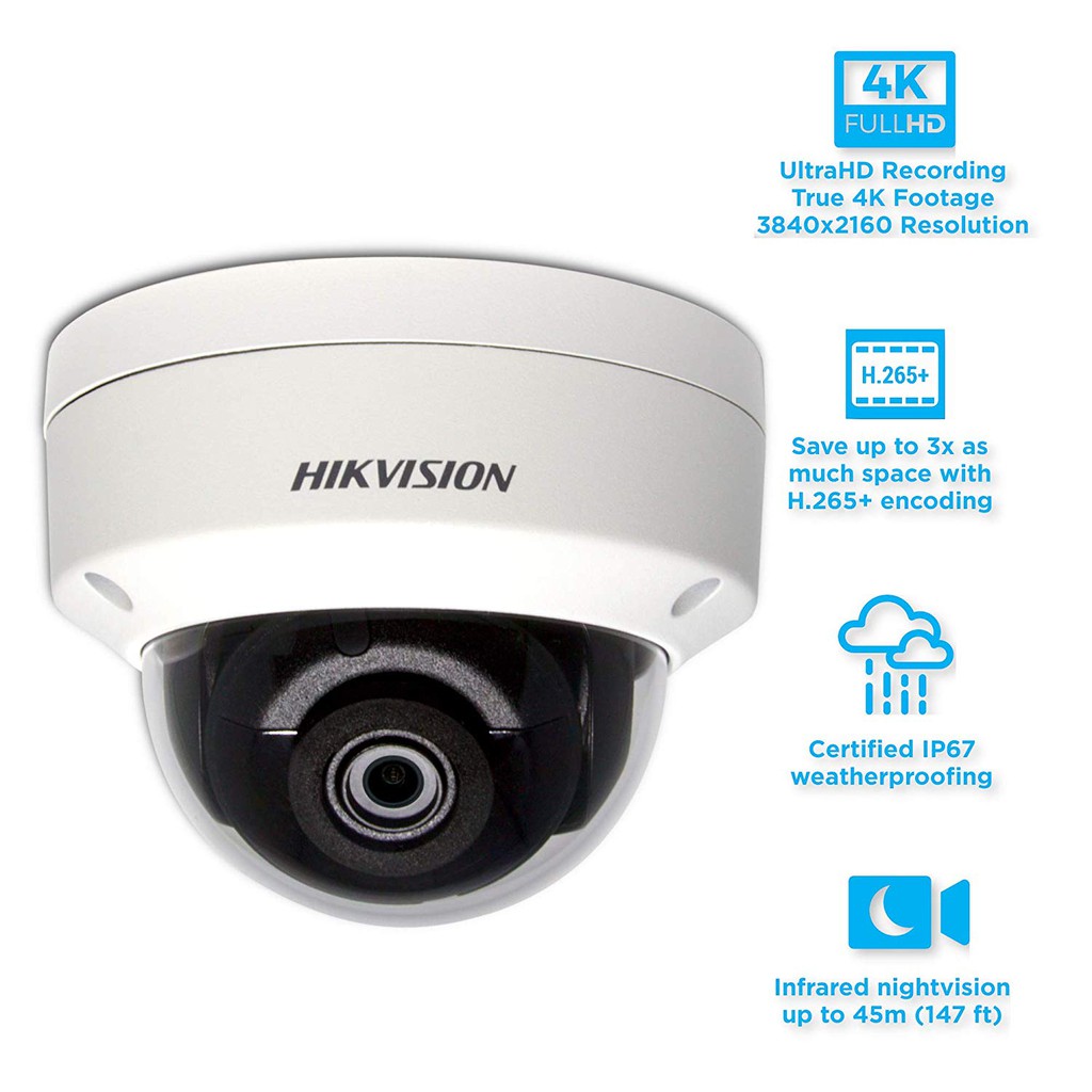 Camera IP Dome hồng ngoại 8.0 Megapixel HIKVISION DS-2CD2183G0-I/ DS-2CD2183G0-IS