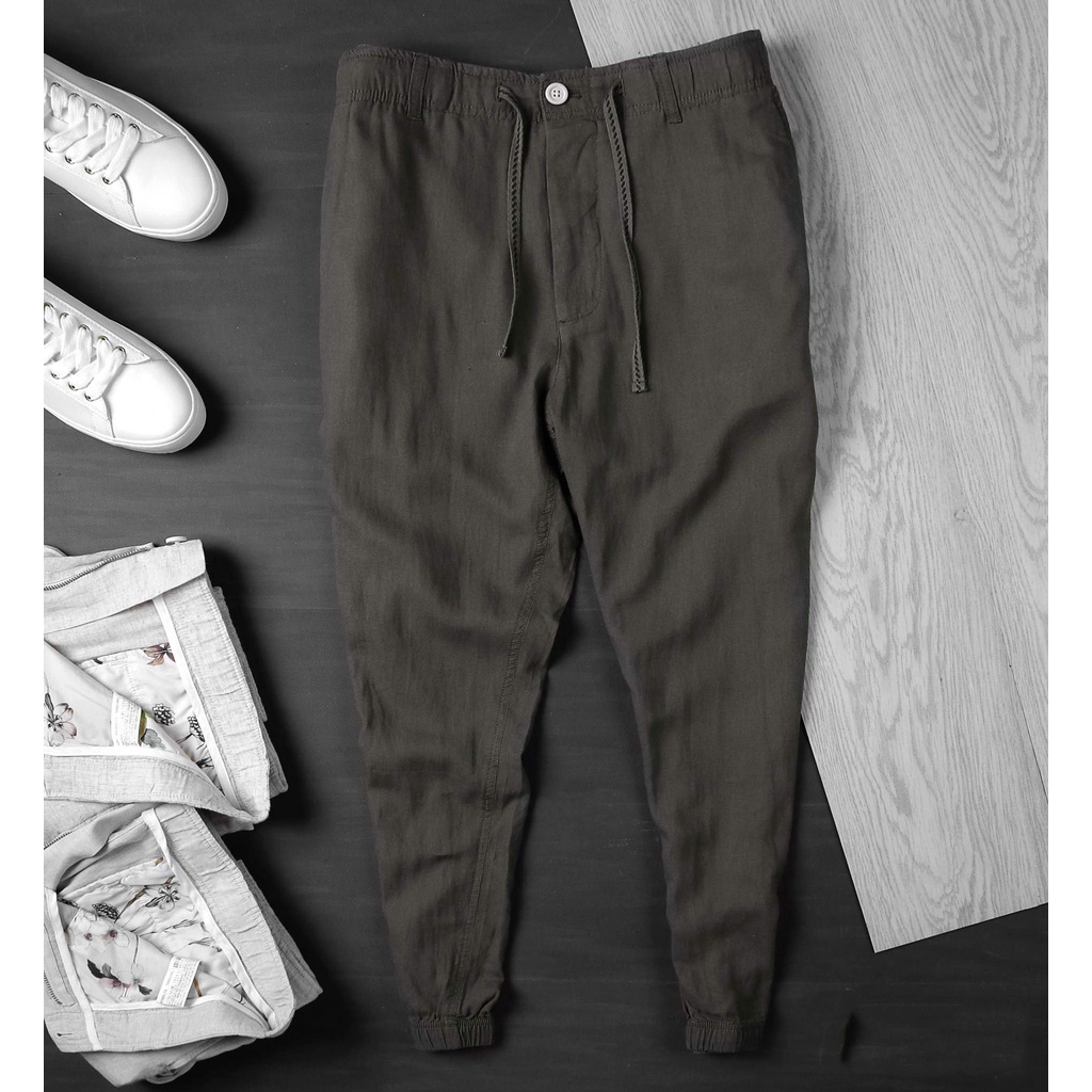 [Size 32/36] Quần linen/ đũi  ZARA dáng chinos chuẩn sang, vải mát mặc thoải mái quanh năm, có big size