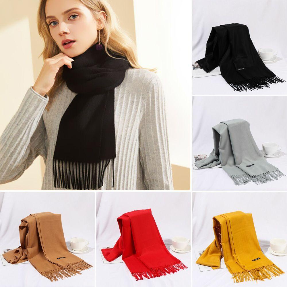Khăn Choàng Len Cashmere Phối Tua Rua Dài Sang Trọng MIHAN1