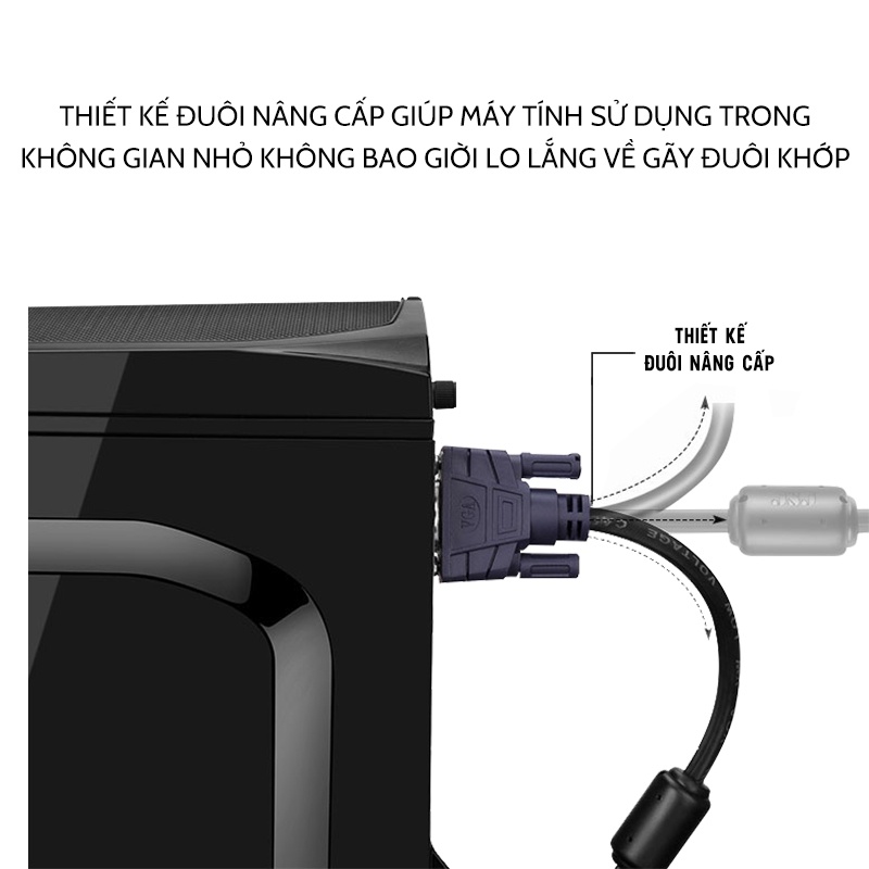 Dây cáp VGA JB-V58 JSJ thiết kế bề ngoài mạnh mẽ được trang bị vòng từ tính kép loại bỏ những tín hiệu xấu