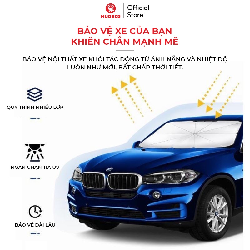 Ô Che Nắng Ô Tô Cao Cấp - Dù Che Nắng Kính Lái Xe Hơi Modeco - Giảm Nóng Bảo Vệ Nội Thất - HÀNG LOẠI 1