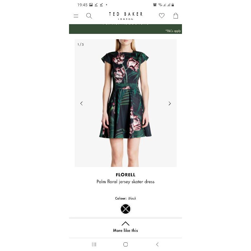 Đầm Ted Baker FLORELL Palm floral jersey skater dress