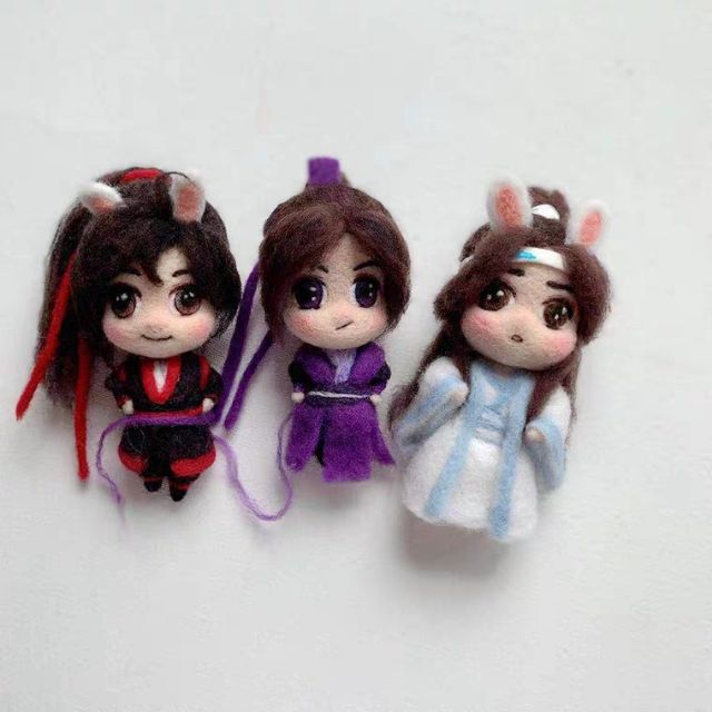 [ Order ] [ Set len tự làm ]  Doll Trần Tình Lệnh + Vương Nhất Bác + Tiêu Chiến size mini bằng bông len