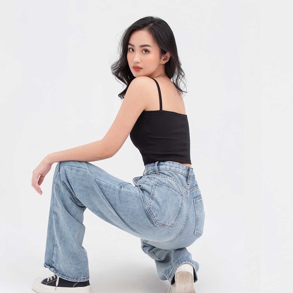 Áo Hai Dây Nữ RENEE - Áo Croptop Sợi Bún To Không Đệm Dáng Ngắn Vải Cotton Borip Co Giãn - AF1 | BigBuy360 - bigbuy360.vn