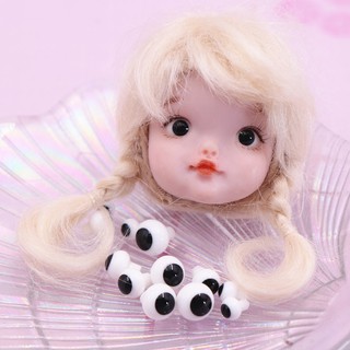 Soft pottery head doll with glass eyes 6mm8mm-ob11bjd clay soft pottery doll ob24SD doll eyes