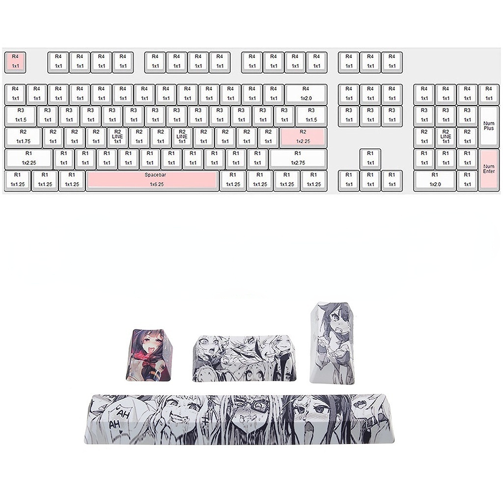 Bộ 4 Nút Bàn Phím OEM In Hình Anime Nhật Bản Cho Cherry Gateron Kailh