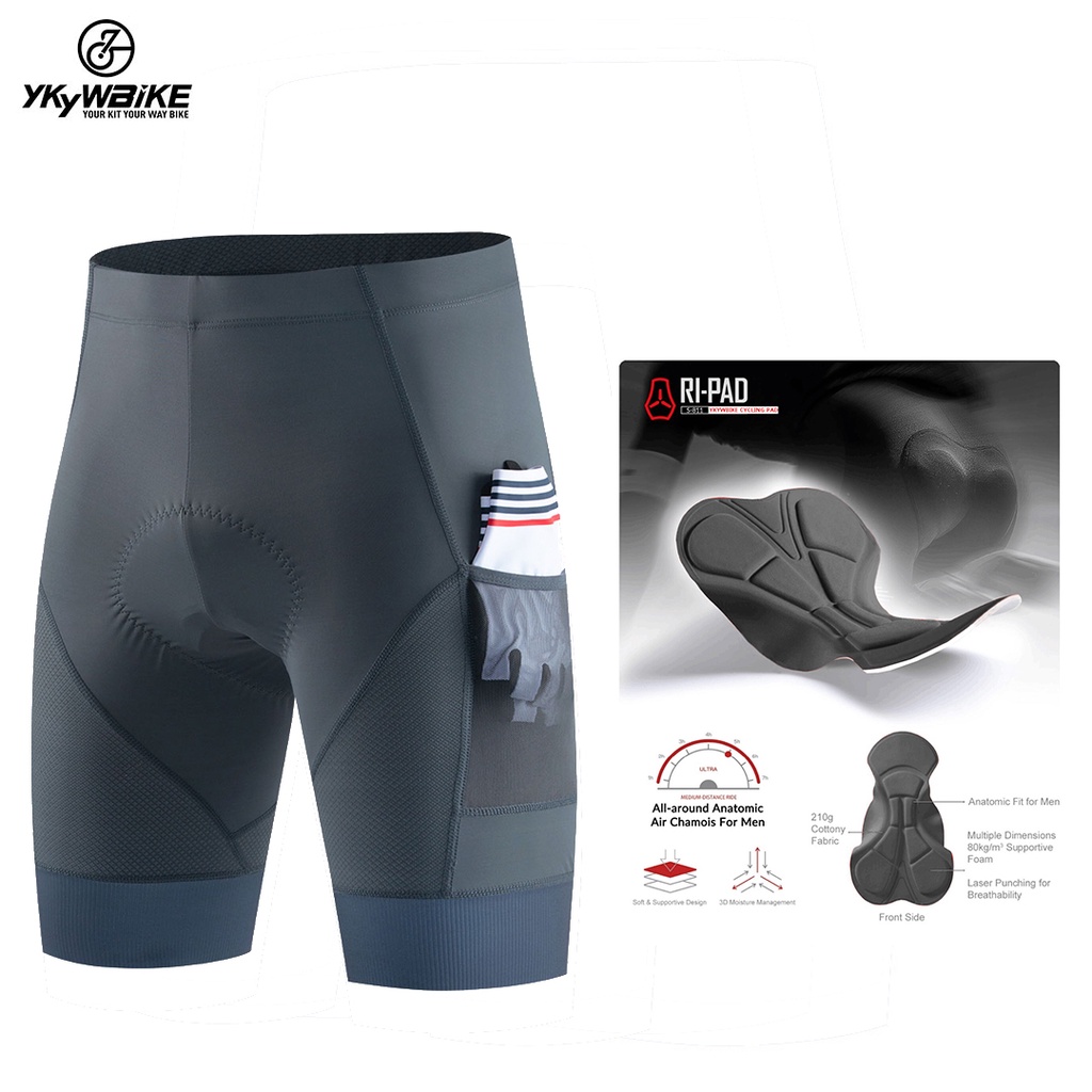 Quần Short Đạp Xe Thể Thao Có Đệm Lót 2 Túi Thoải Mái Cho Nam