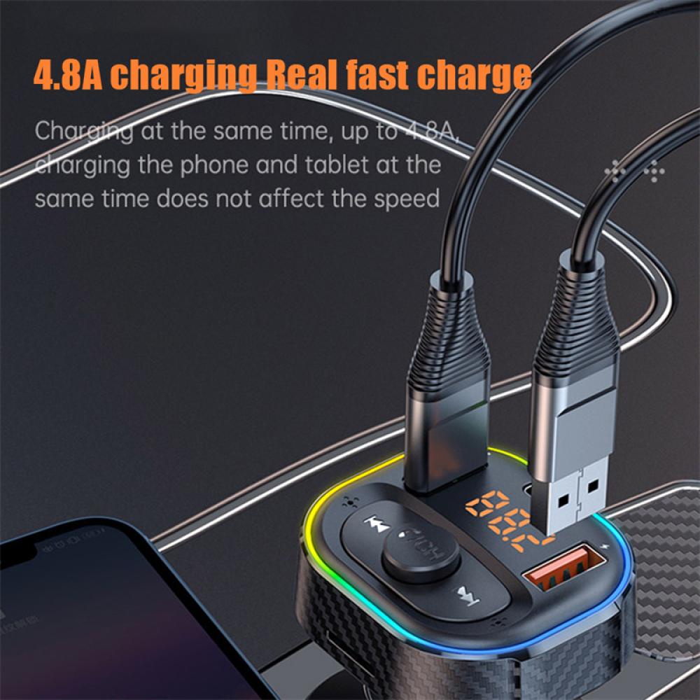 Tẩu Sạc Nhanh USB QC3.0 Kết Nối Bluetooth 5.0 FM MP3 Loại C PD 20W Cho Xe Hơi