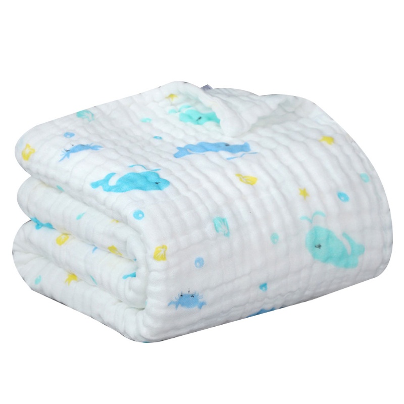 Chăn Quấn Em Bé Chất Liệu Cotton 6 Lớp 110x110cm Thiết Kế Dễ Thương