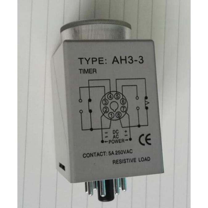 Relay timer, rơle thời gian, hẹn trễ CKC AH3-3 220V, 24V, 12V