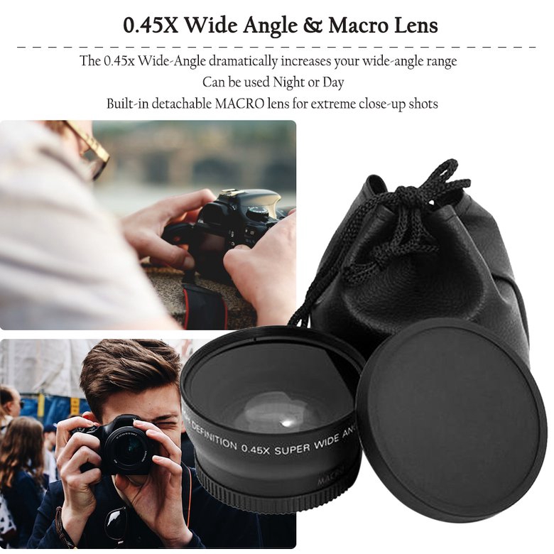 Ống Kính Góc Rộng 52mm 0.45 Dành Cho Máy Chụp Hình Nikon D3200 D3100 D5200 D5100 Độ Phân Giải Cao Sử Dụng Ngày Và Đêm