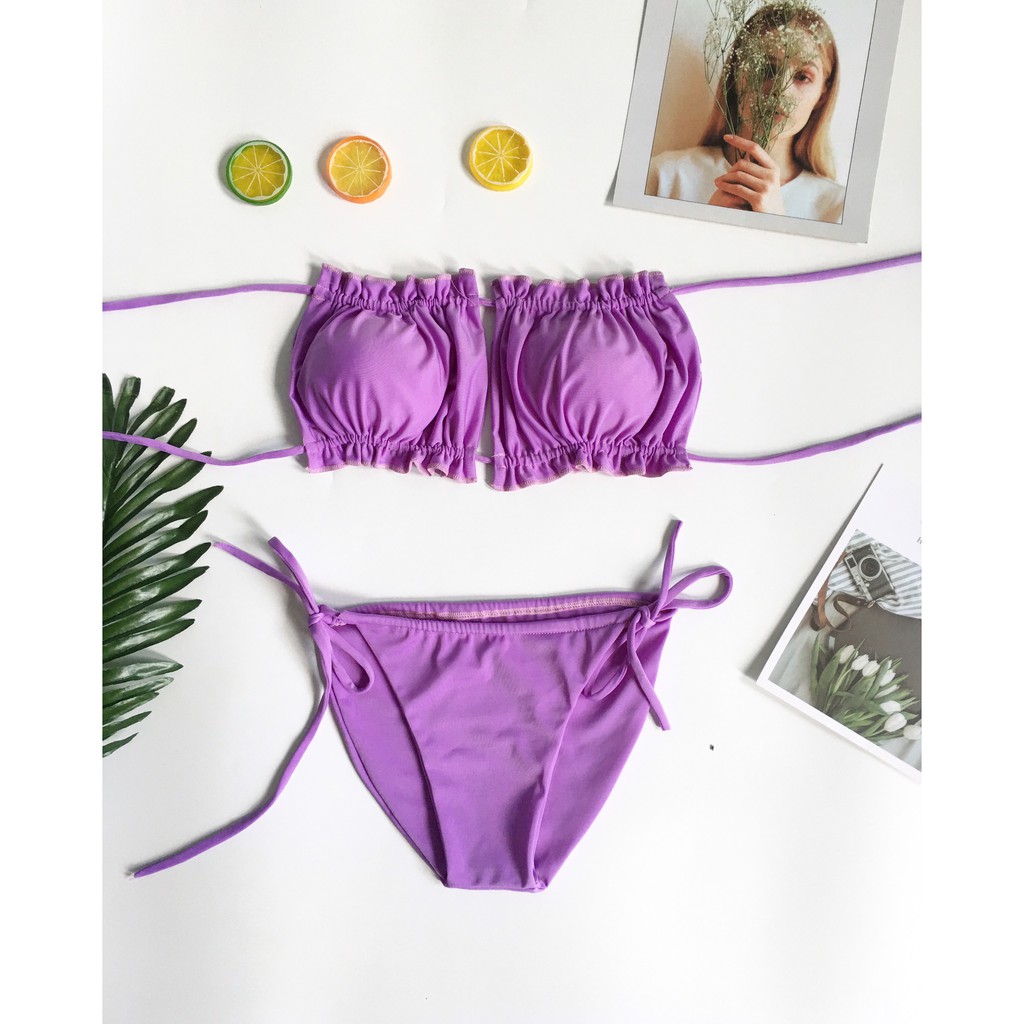 Bikini viền bèo cúp ngang(7 màu)