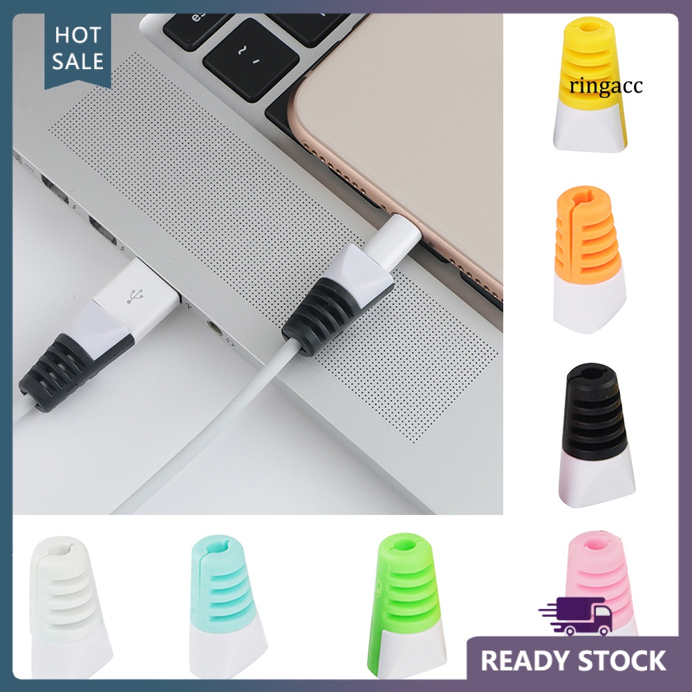 Set 2 Đầu Bọc Bảo Vệ Dây Cáp Sạc Bằng Silicon Chống Đứt Tiện Dụng Ốp